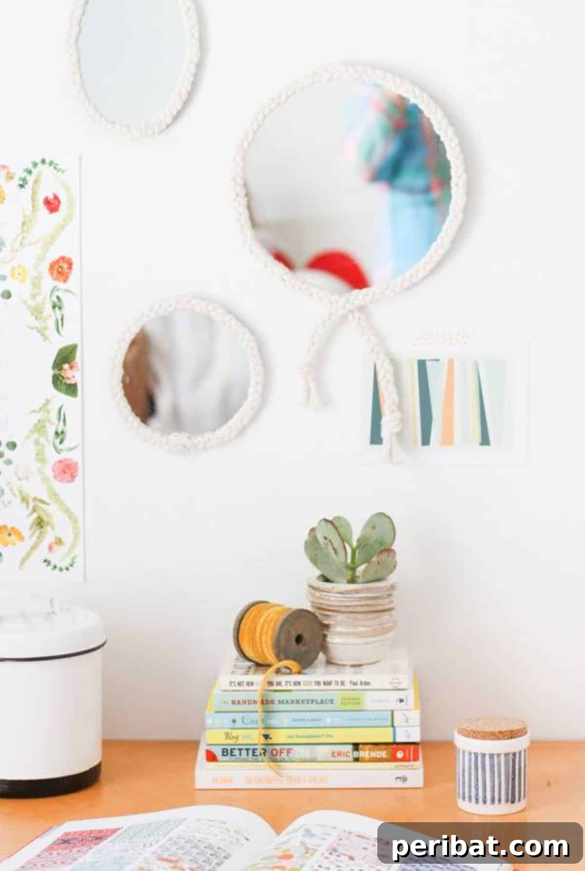 Quick Braided Mirror DIY for Removable Makeover