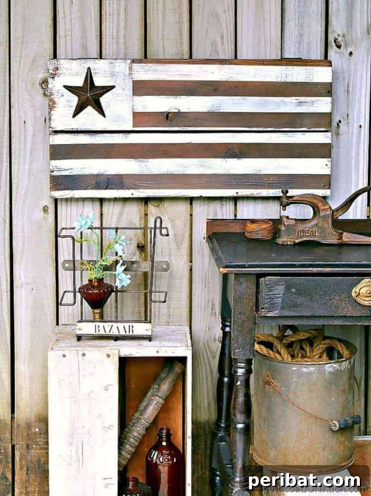 Customizable DIY Farmhouse Style Rustic Wood Flag