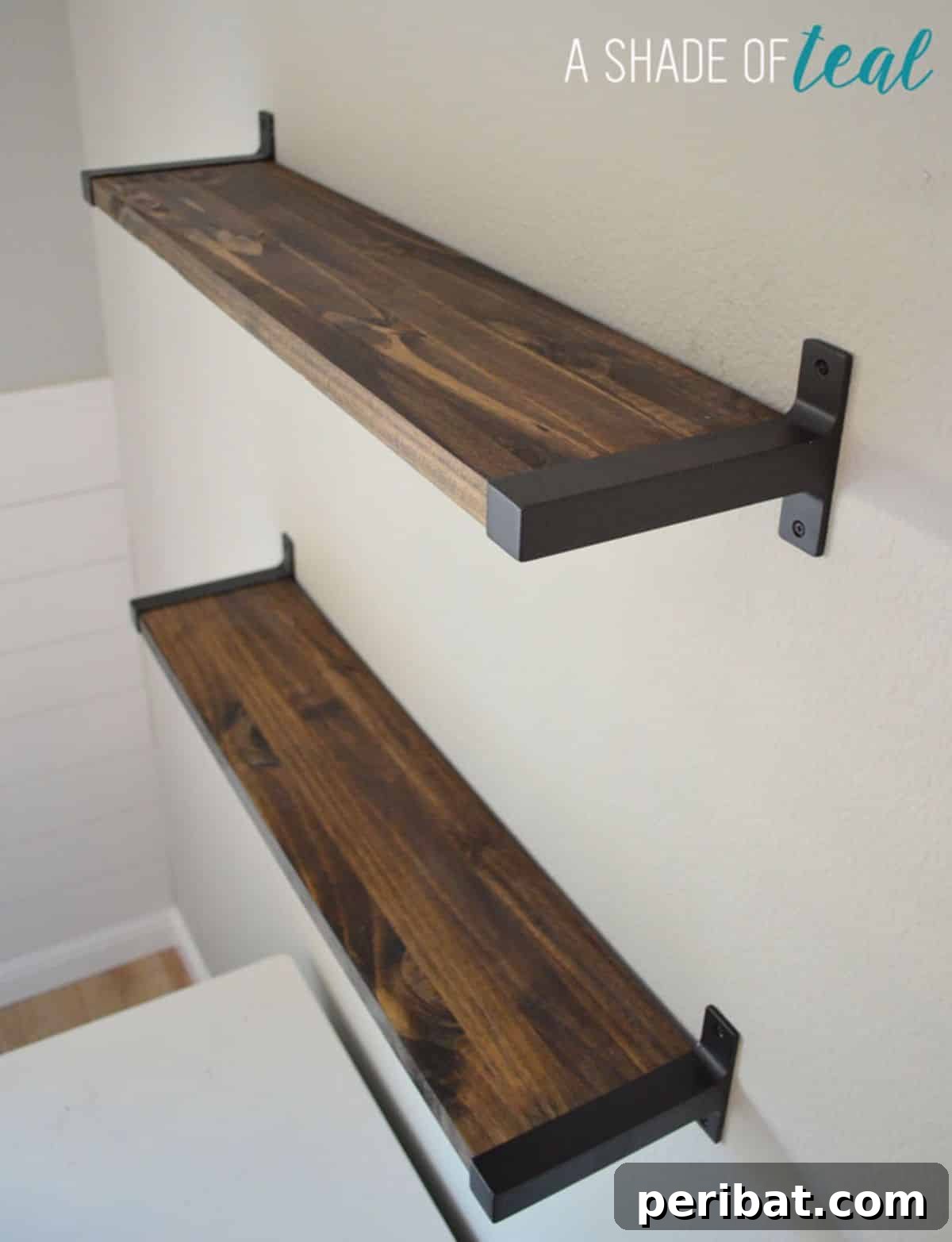 Sturdy and Stylish Rustic DIY Bookshelf using IKEA Ekby Brackets