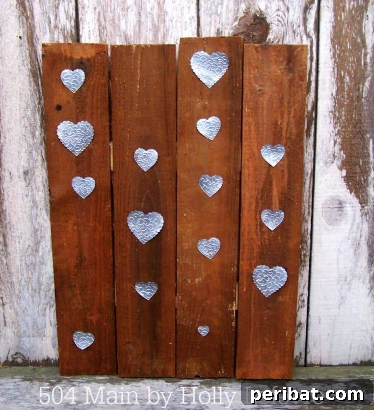 Visually Appealing Simply Rustic Embossed Metal Heart Art