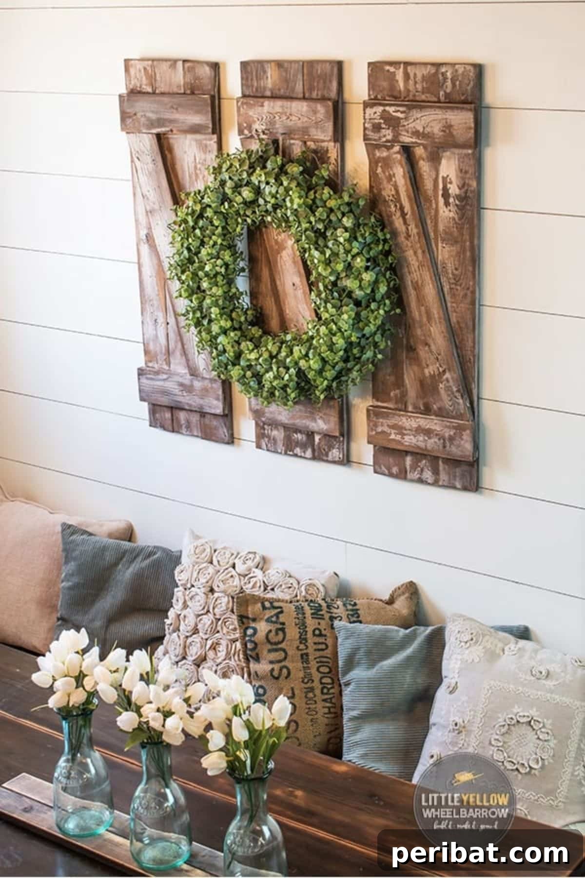 Easy and Inexpensive Decorative Shutters for Dining Area