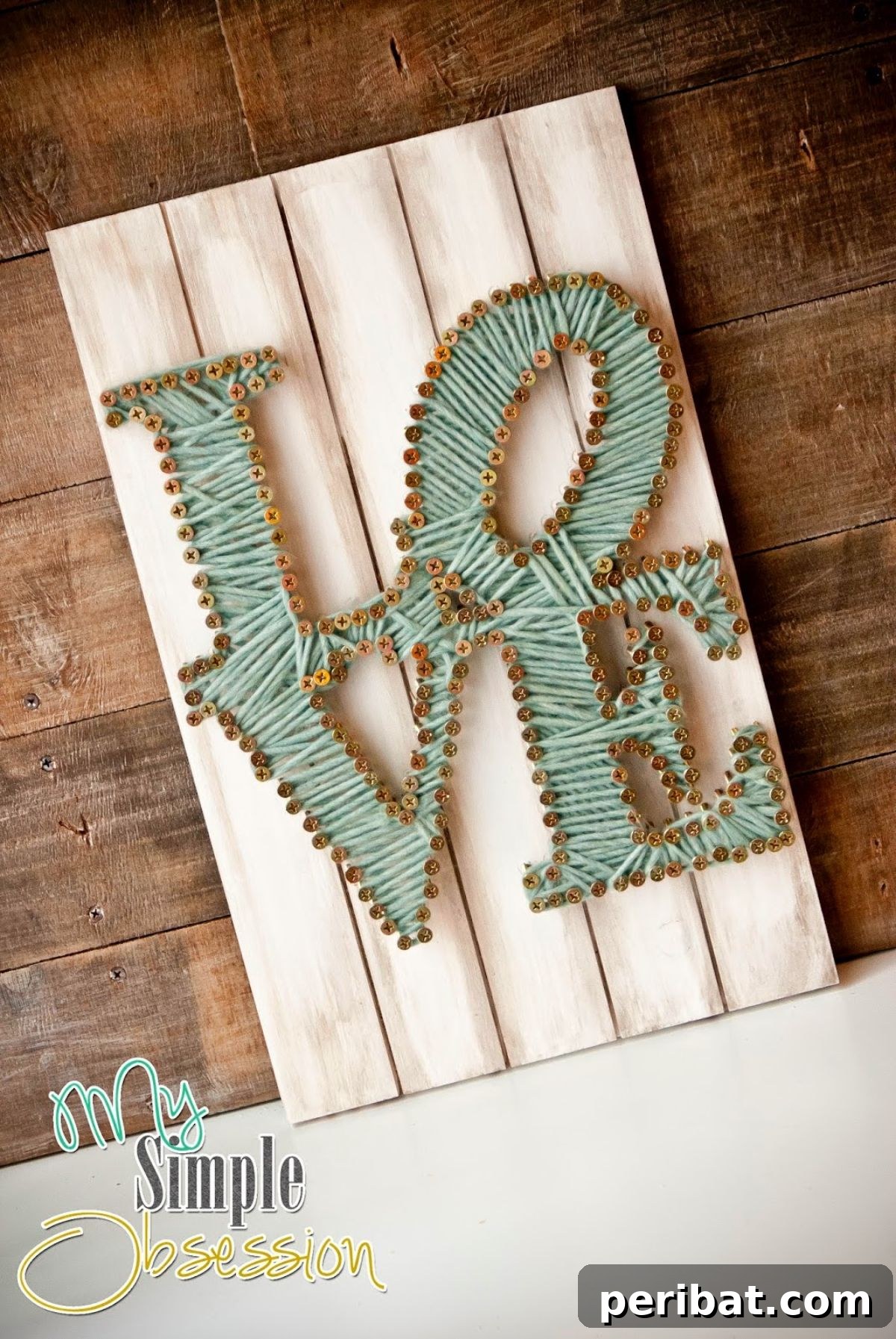 Handcrafted Rustic "String Yarn" Sign for Home Decor