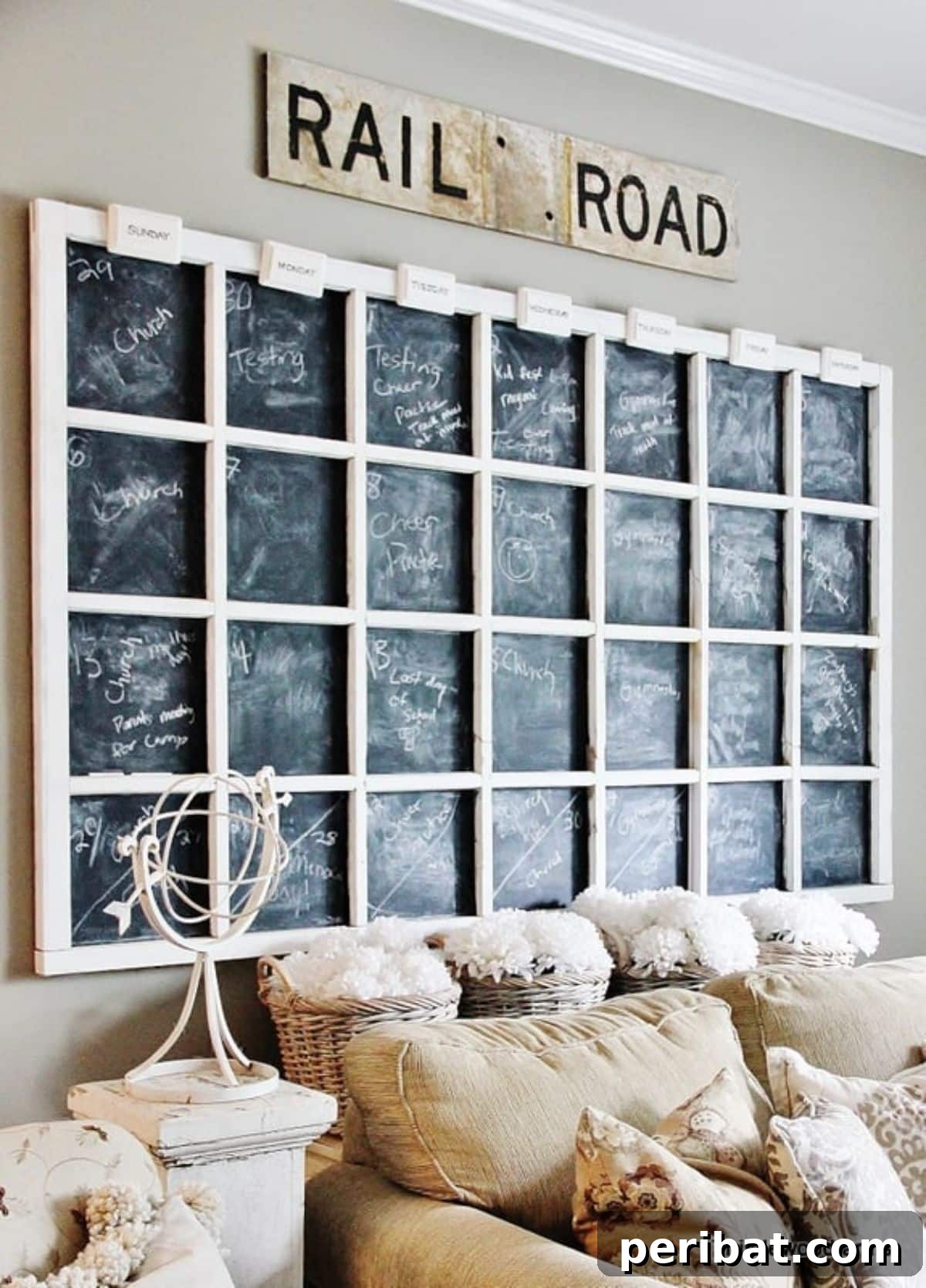 Oversized Chalkboard Calendar for Organized Farmhouse Style