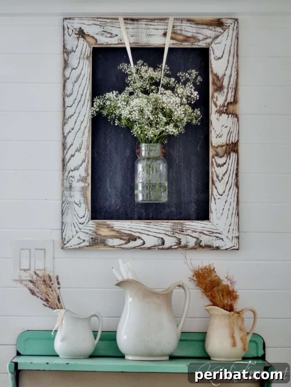 Charming DIY Farmhouse Chalkboard with Rustic Wooden Frame