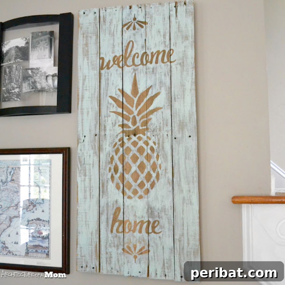 Trendy Pineapple Wooden Welcome Art from Reclaimed Pallets