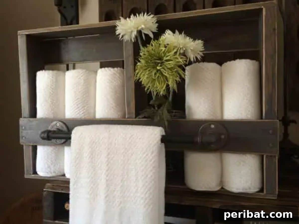Multi-functional Knotty Pallet Industrial Towel Rack with Shelf