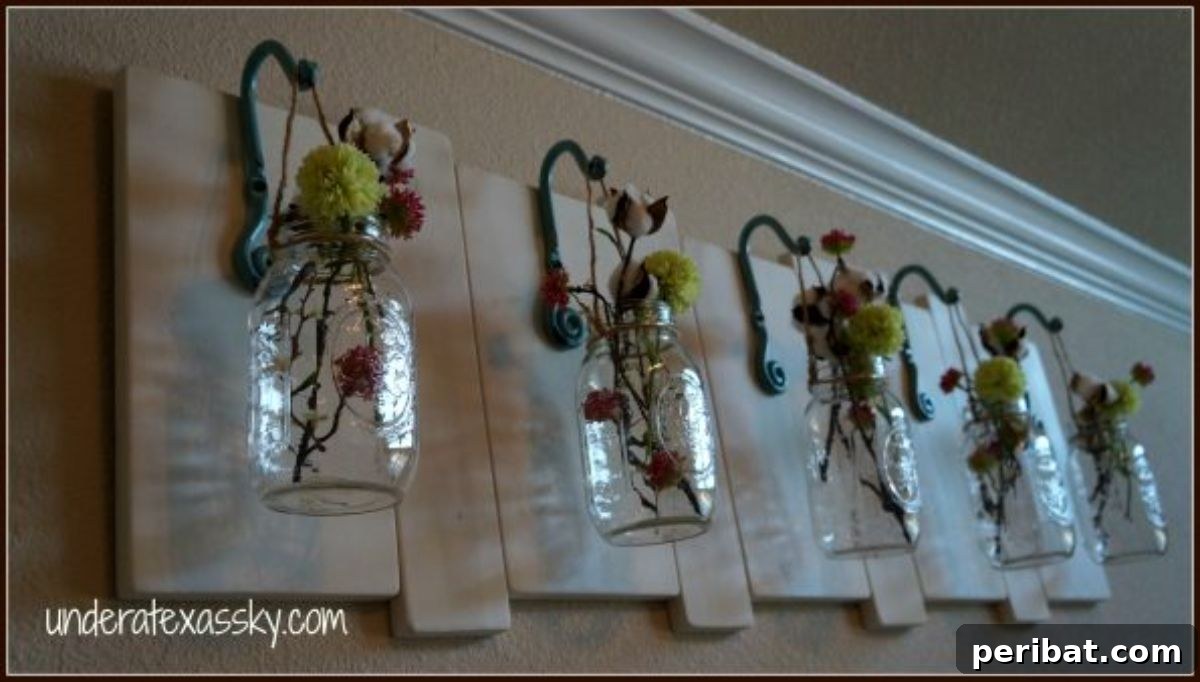 Whimsical Hanging Mason Jars for Bedroom Decor and Storage
