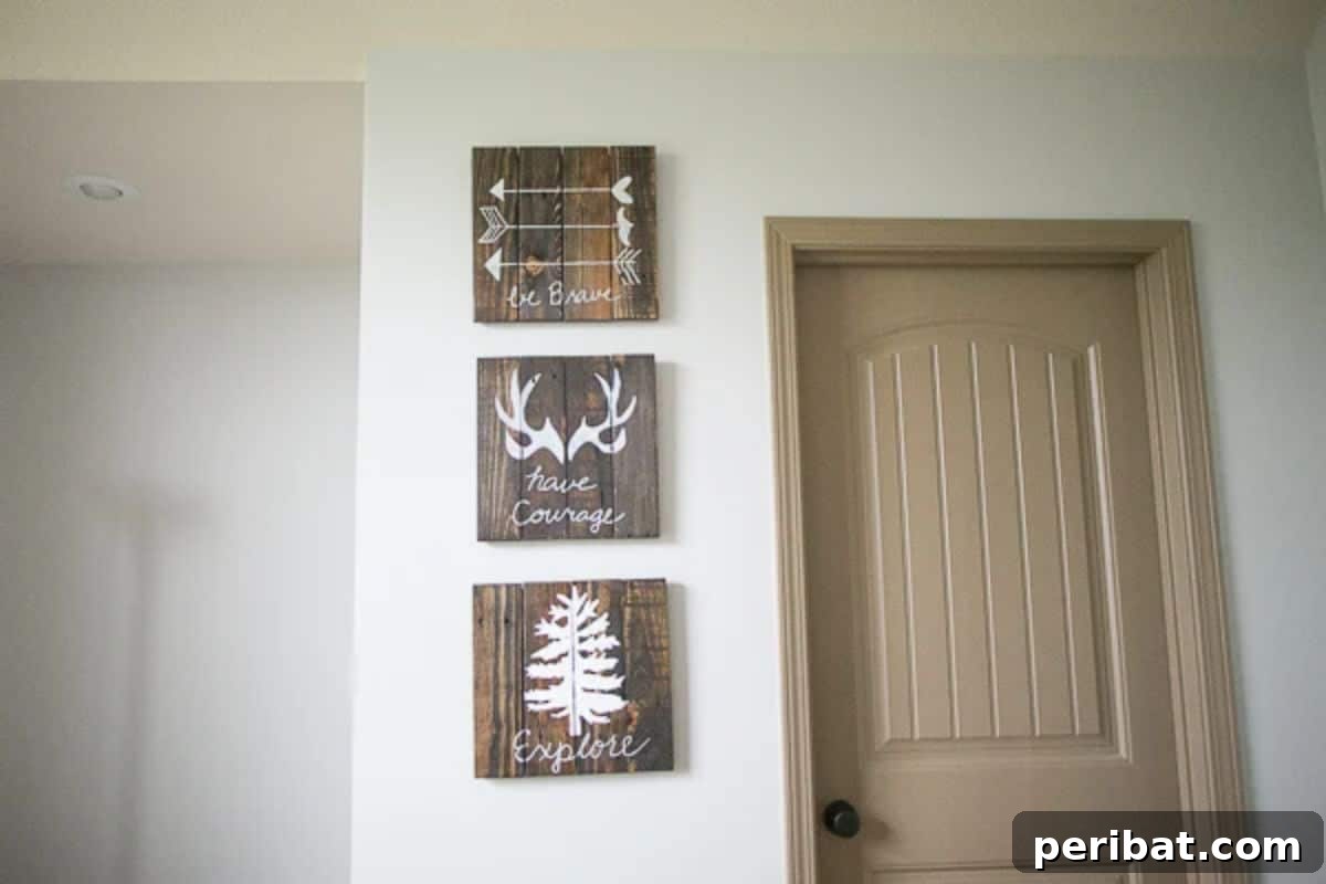 Cozy DIY Rustic Woodland Boy Nursery Decor with Reclaimed Wood