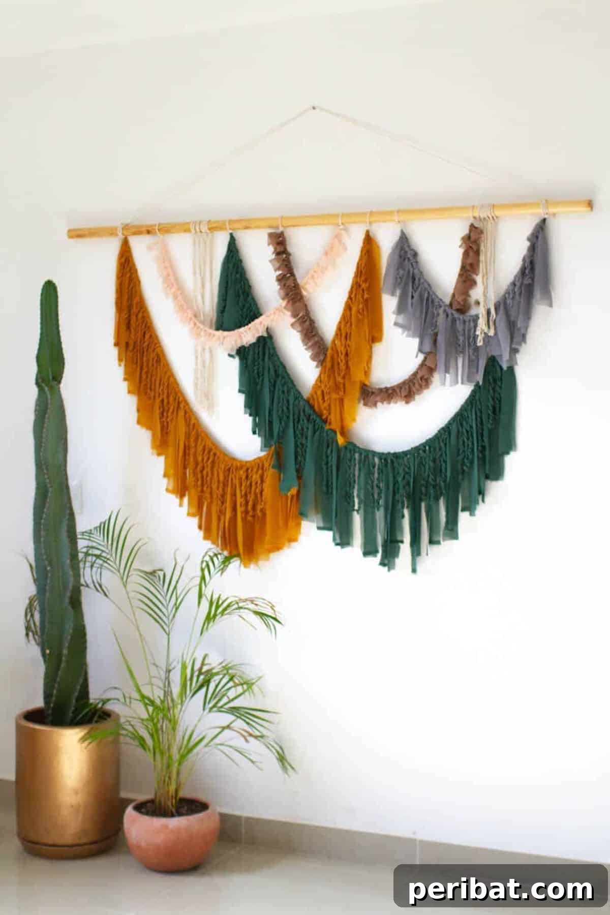 Easy DIY Fabric Wall Hanging for Boho Wedding Backdrop