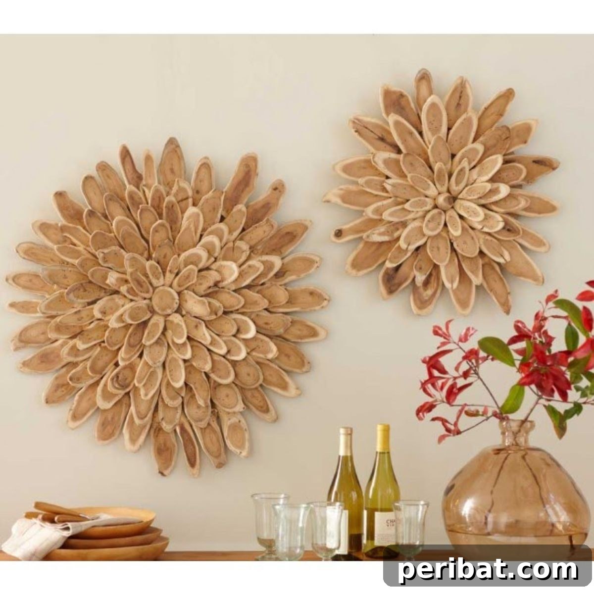 Rustic yet Contemporary Wood Slice Wall Art with Natural Patterns
