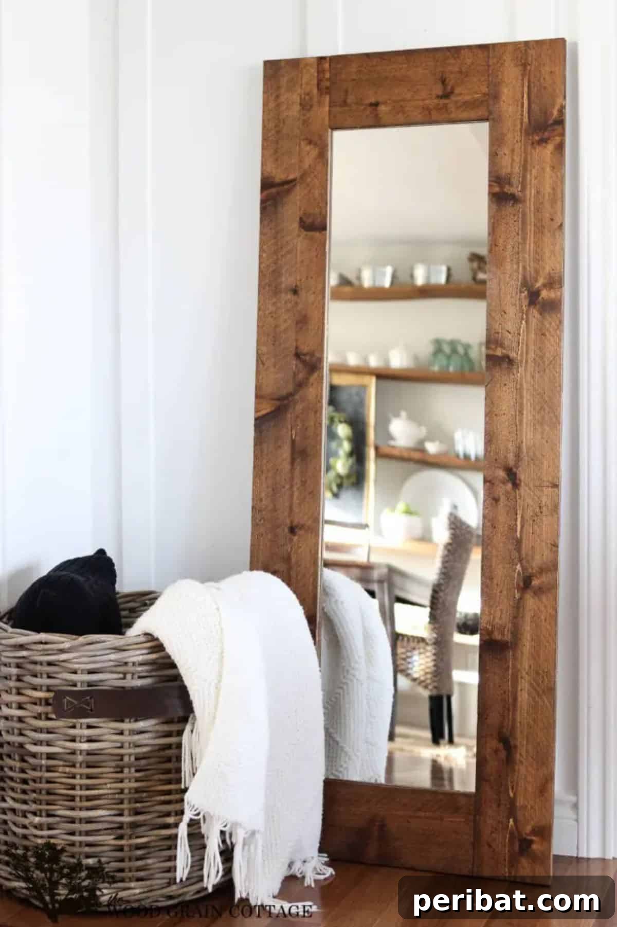 Practical DIY Full-Length Wood Framed Mirror with Rustic Charm