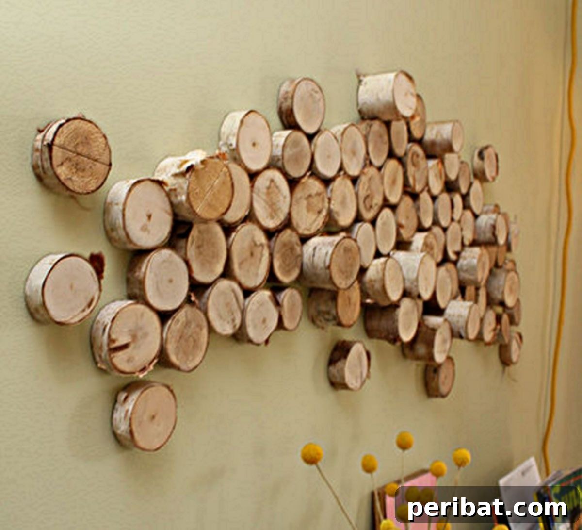 Simple Log Installation Wall Art for Rustic Charm
