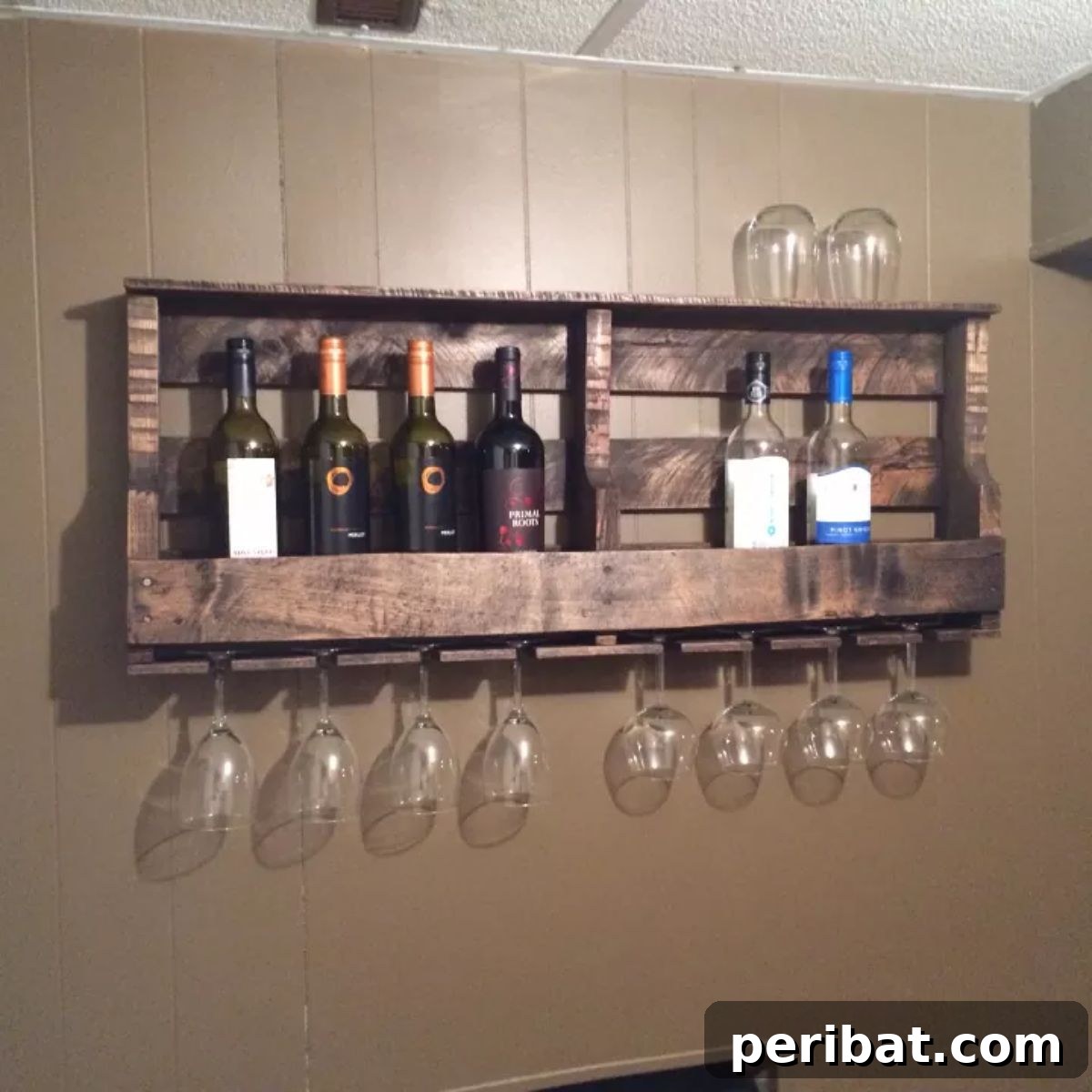 Charming Rustic Kitchens: DIY Decor and Craft Projects 101 Pallet Wine Rack