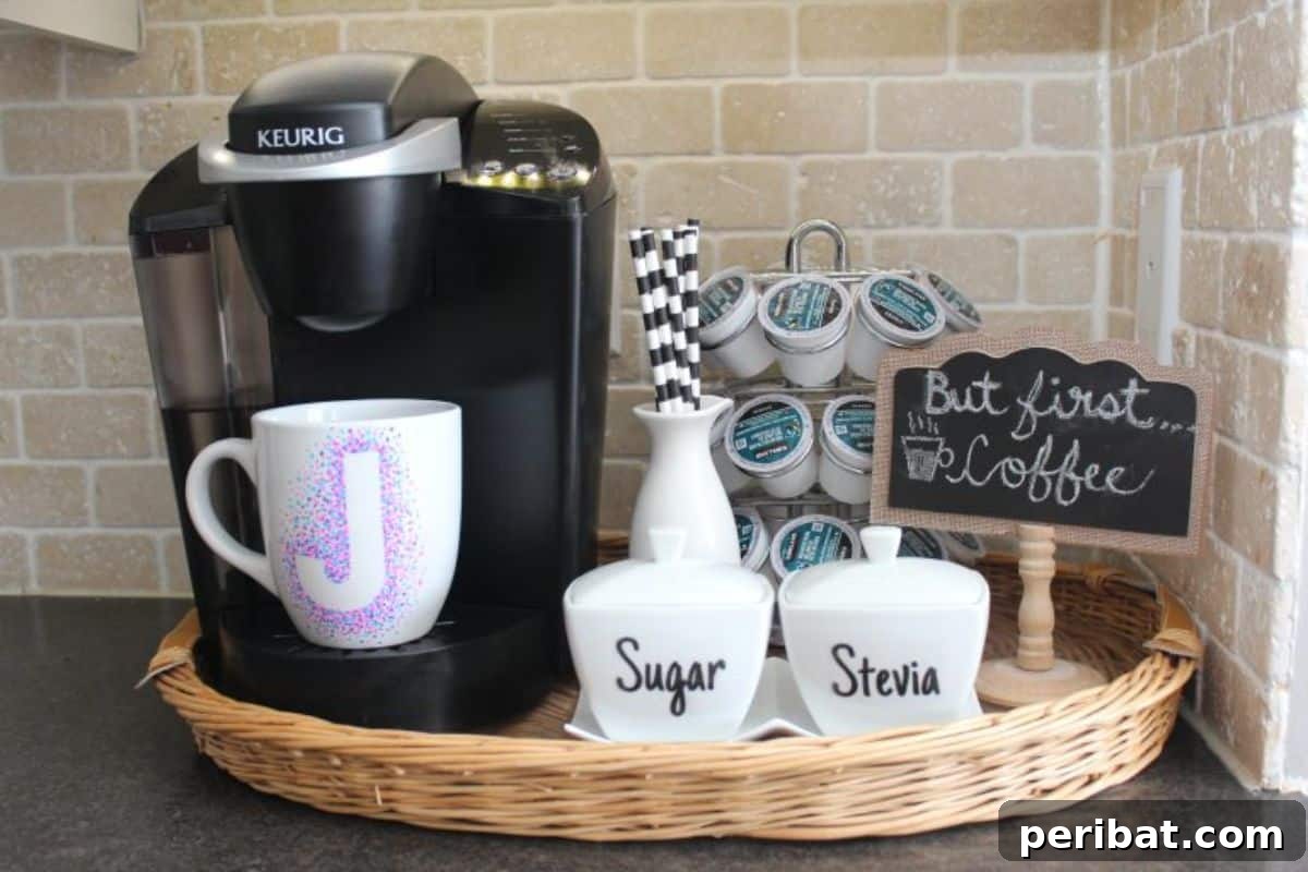 Charming Rustic Kitchens: DIY Decor and Craft Projects 102 DIY Keurig Coffee Station with Farmhouse style