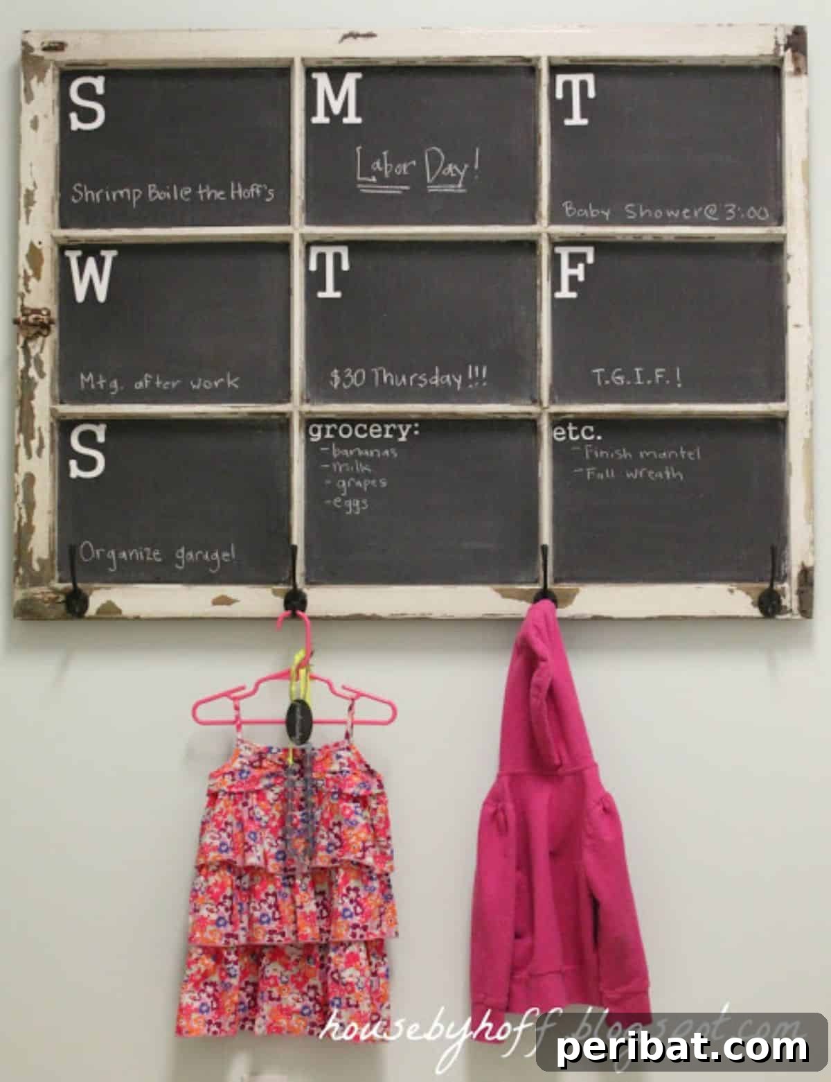 Charming Rustic Kitchens: DIY Decor and Craft Projects 103 Chalkboard Window Calendar