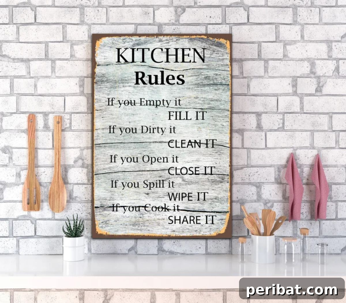 Charming Rustic Kitchens: DIY Decor and Craft Projects 108 Kitchen Rules Wall Art Kitchen Wall Art Farmhouse Decor