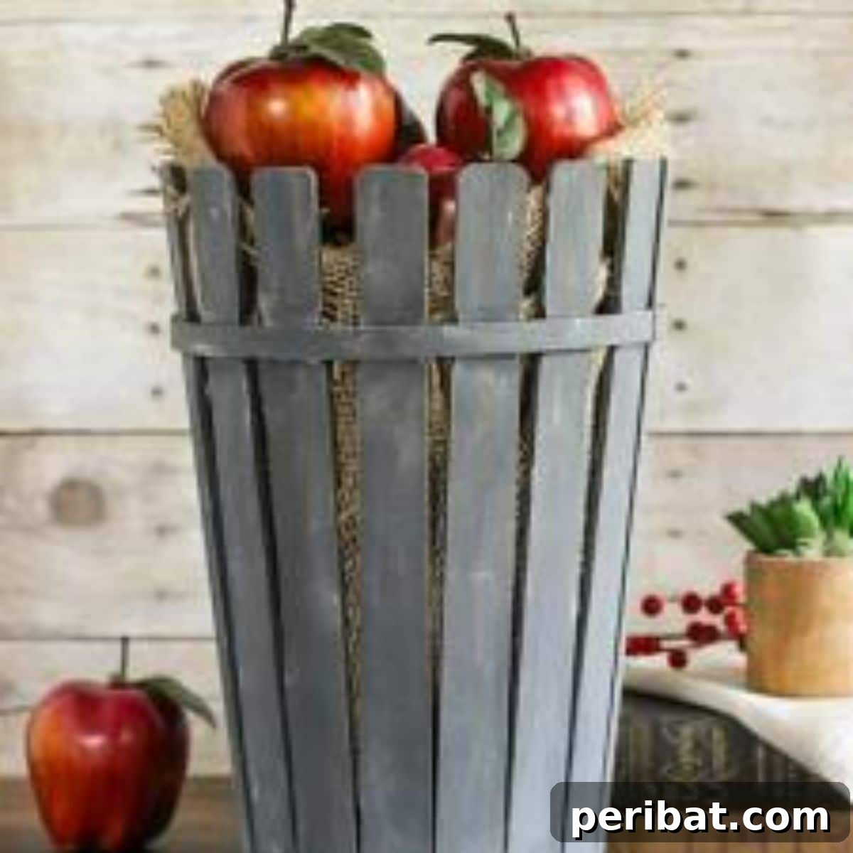 Charming Rustic Kitchens: DIY Decor and Craft Projects 110 DIY Paint Sticks Bushel Basket