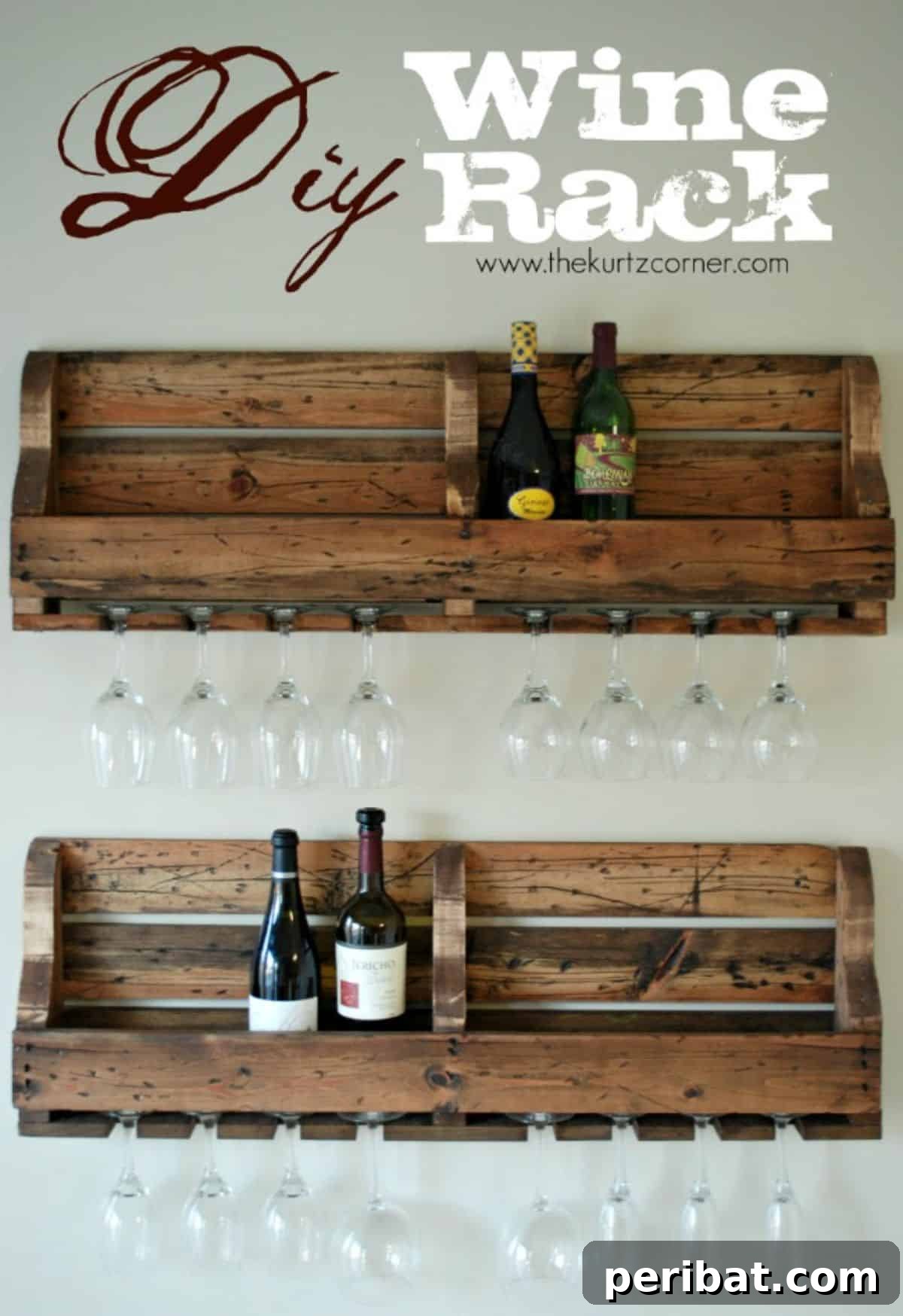 Charming Rustic Kitchens: DIY Decor and Craft Projects 23 DIY Rustic Wine Rack
