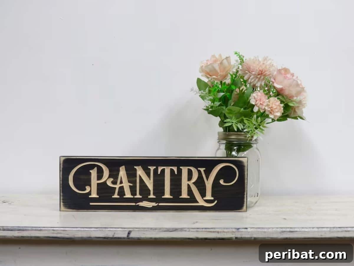Charming Rustic Kitchens: DIY Decor and Craft Projects 26 Kitchen Pantry Sign Decor