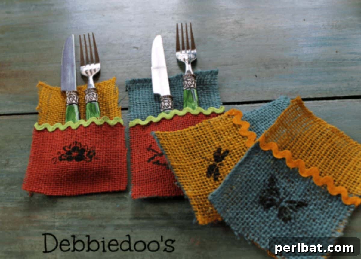 Charming Rustic Kitchens: DIY Decor and Craft Projects 39 DIY Rustic Burlap Utensil Holders