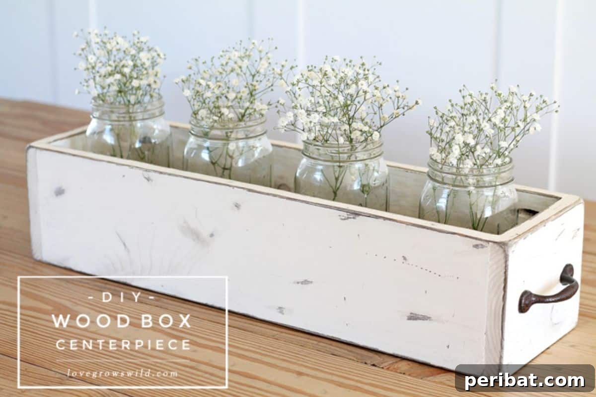 Charming Rustic Kitchens: DIY Decor and Craft Projects 50 DIY Wood Box Centerpiece