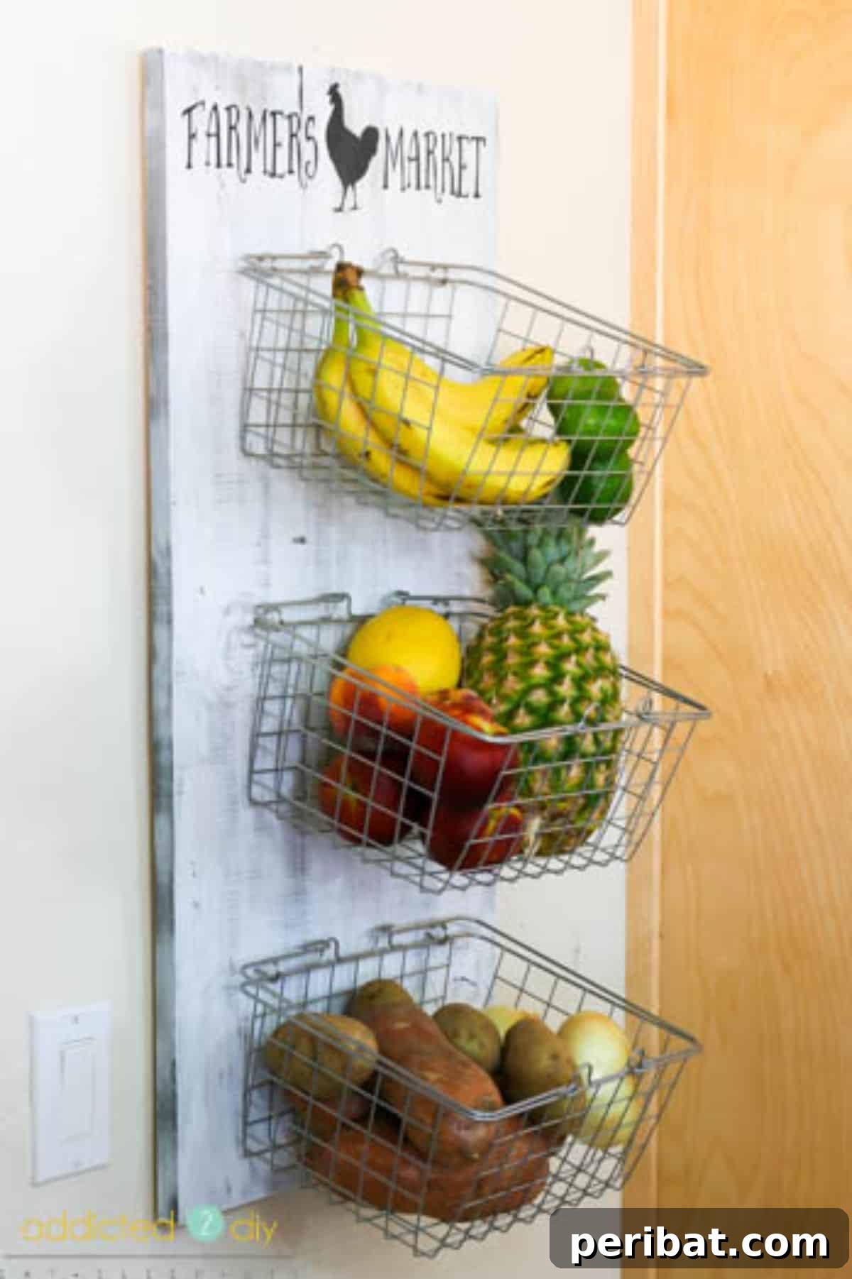Charming Rustic Kitchens: DIY Decor and Craft Projects 57 DIY Farmhouse Produce Rack