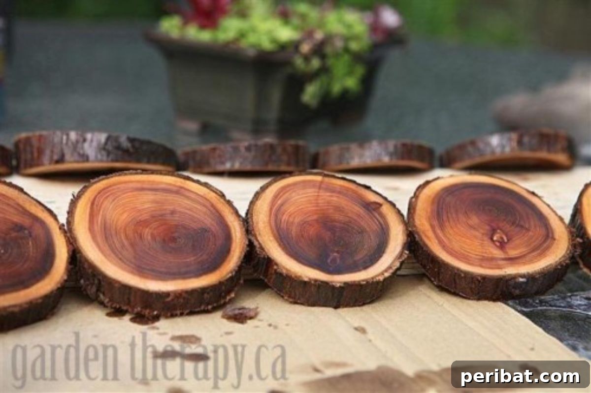 Charming Rustic Kitchens: DIY Decor and Craft Projects 85 DIY Wood Branch Coasters
