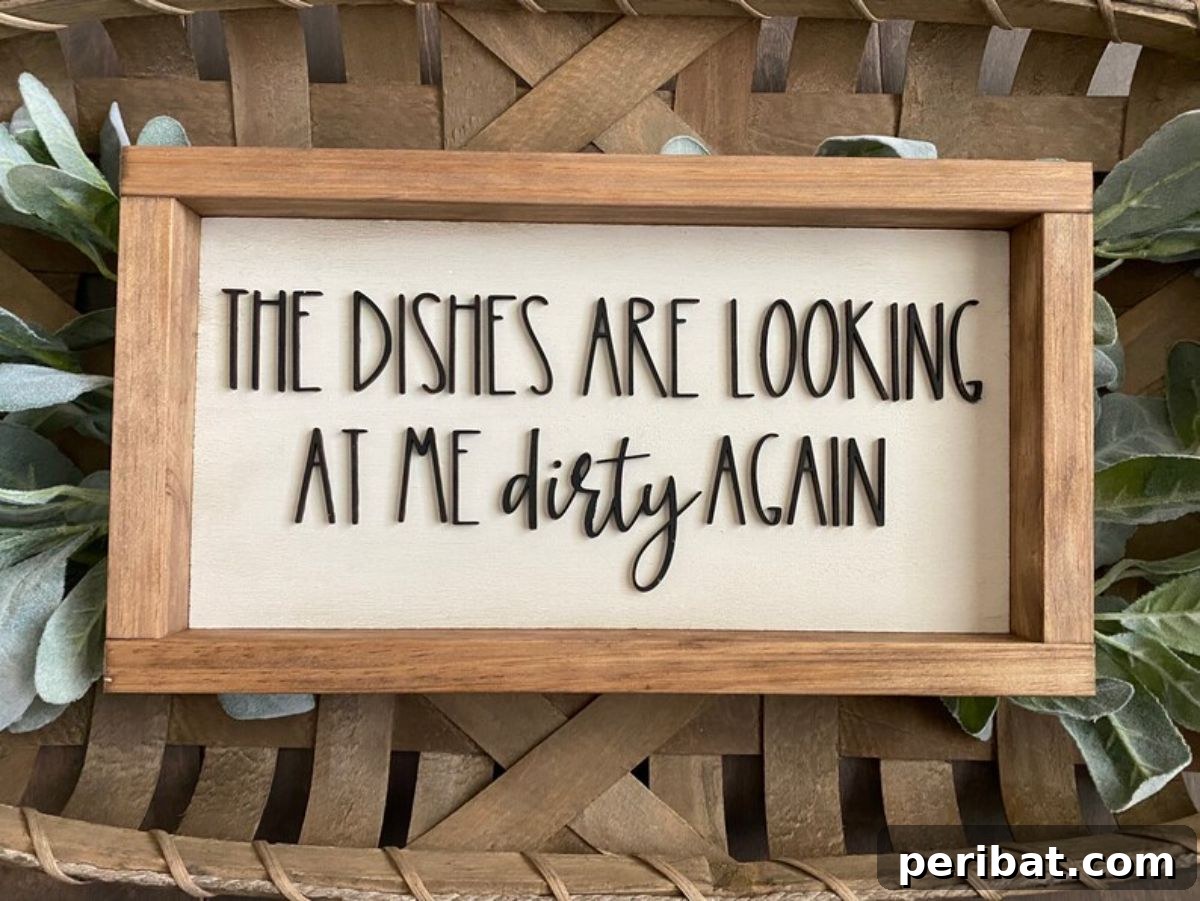 Charming Rustic Kitchens: DIY Decor and Craft Projects 86 Wood Sign Dirty Dishes Farmhouse Style Rustic Home Decor