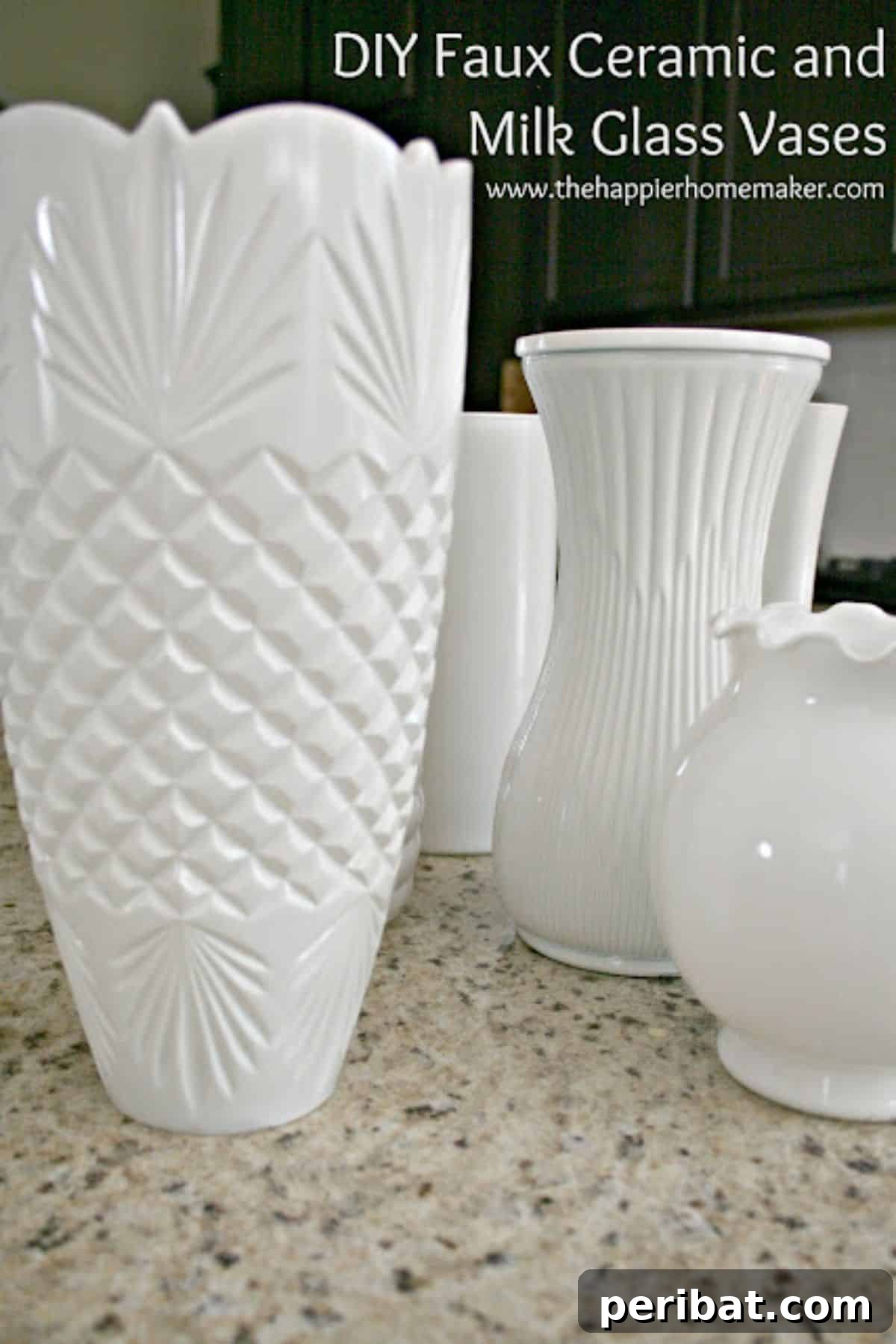 Charming Rustic Kitchens: DIY Decor and Craft Projects 90 DIY White Faux Ceramic and Milk Glass Vases