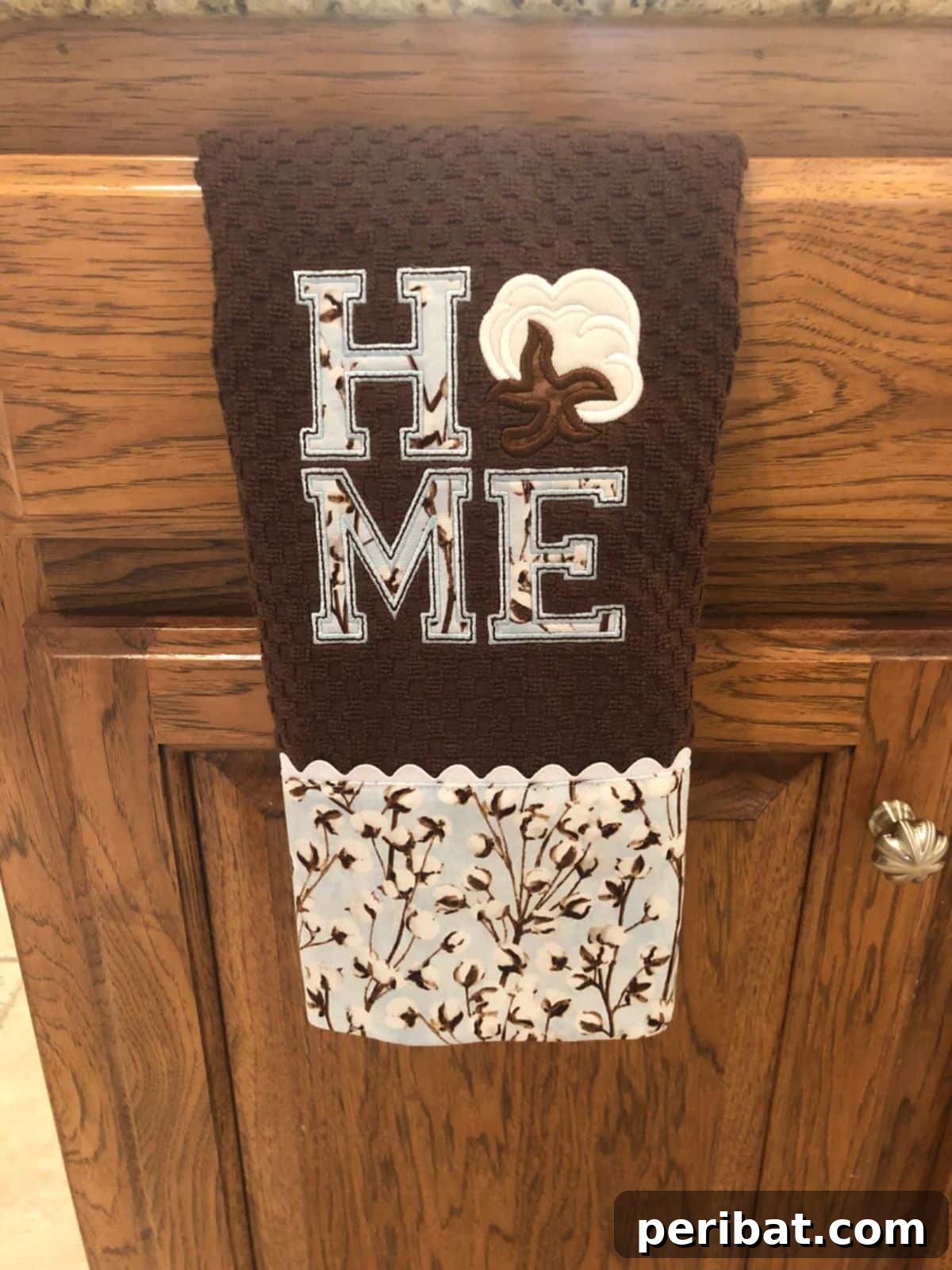 Charming Rustic Kitchens: DIY Decor and Craft Projects 10 Kitchen Towel Embroidered home With Cotton Boll