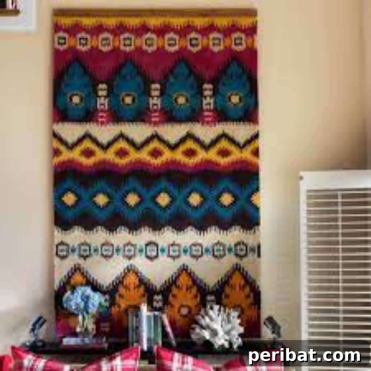 Charming Rustic Kitchens: DIY Decor and Craft Projects 94 Rug Into a Wall Art Tapestry