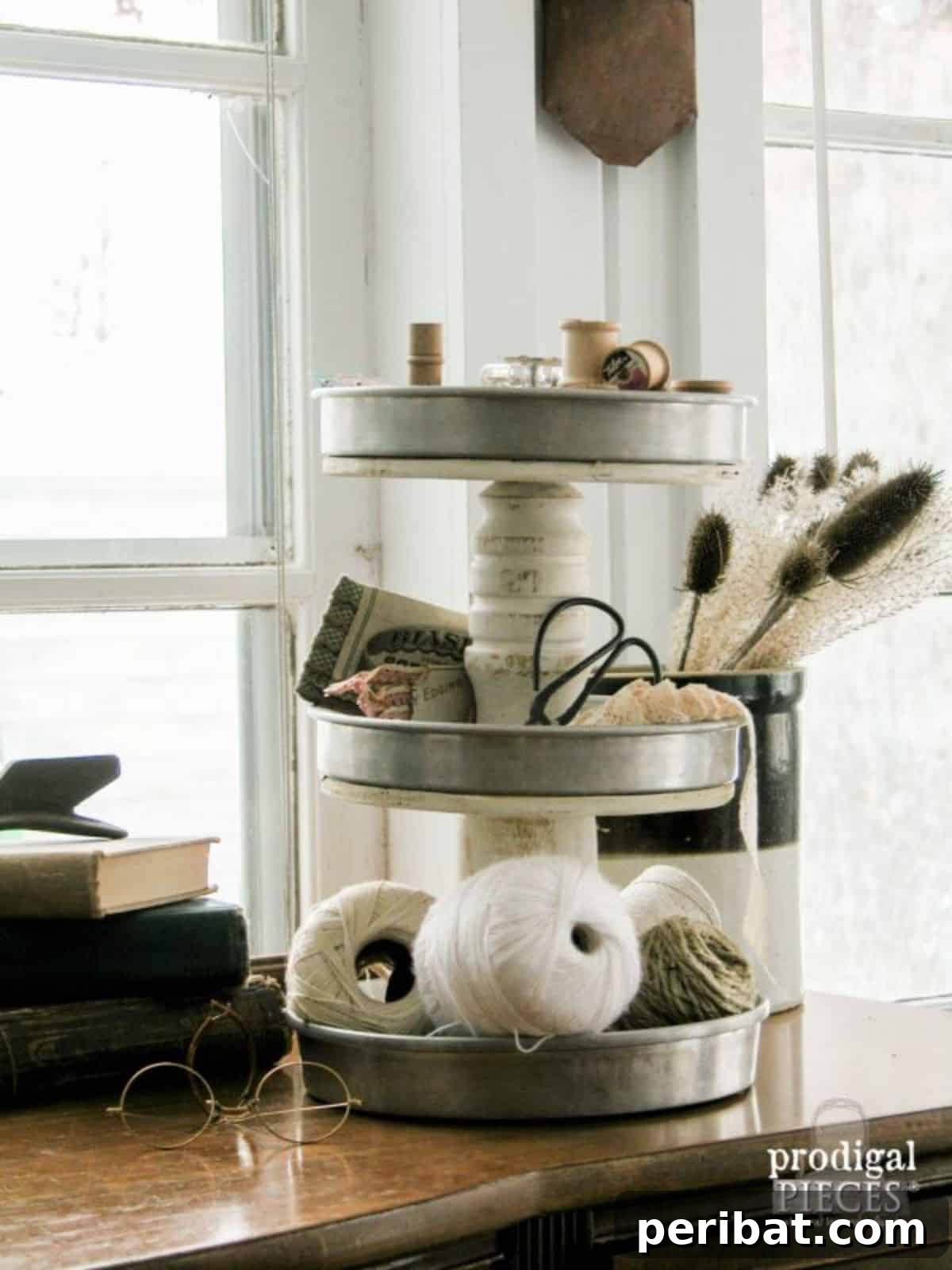 Charming Rustic Kitchens: DIY Decor and Craft Projects 100 DIY Tiered Stand from Repurposed Junk