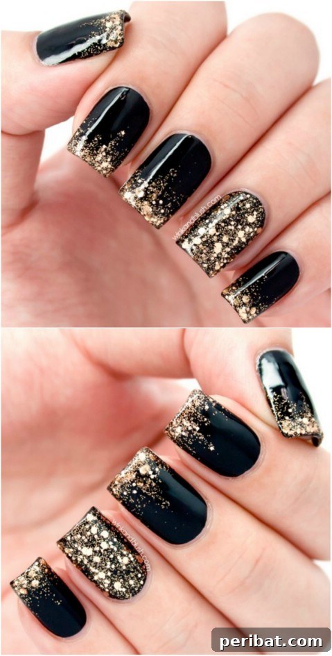 Black and gold glitter