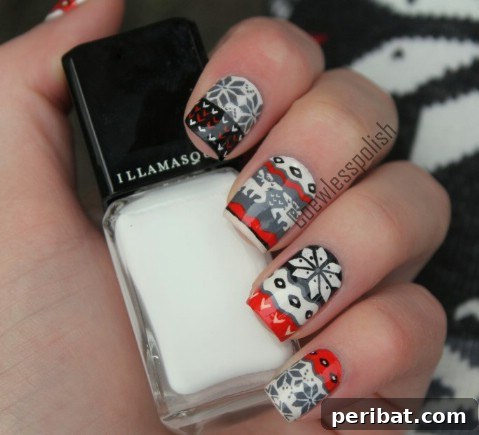 Reindeer legging nail art
