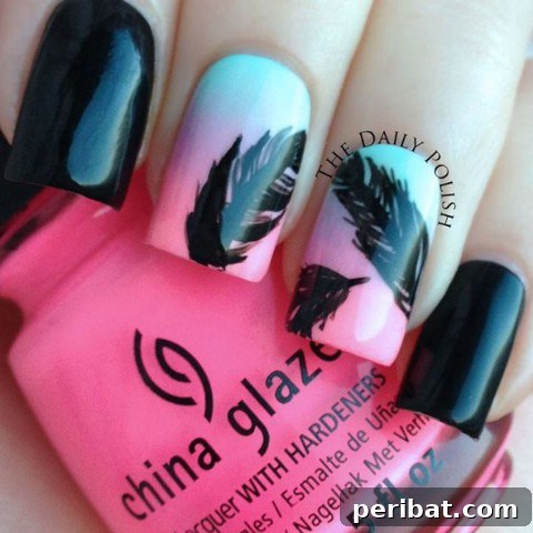 Simple gradient with feathers