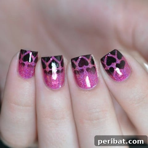 Ombre heart nails