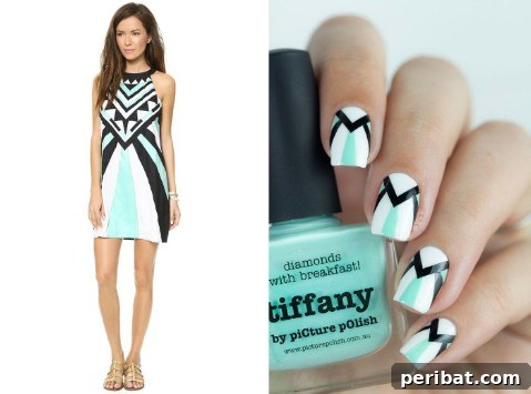 Mara Hoffman dress-inspired nails