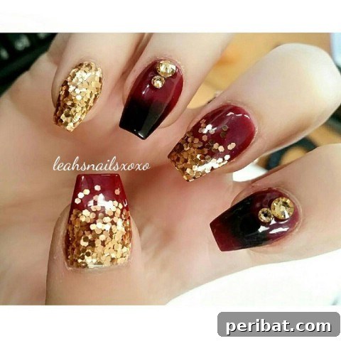 Elegance in black, maroon, and gold