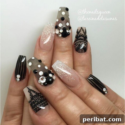 Monochromatic lacey nails