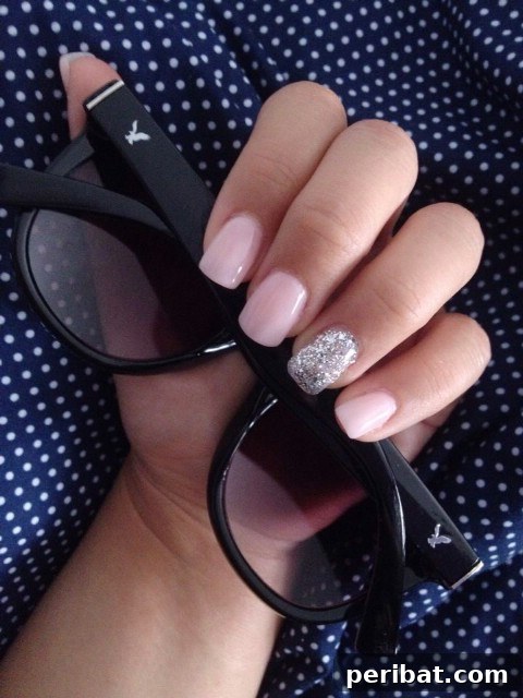 Basic pink with silver sparkle