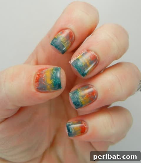 Autumn dry brush nails