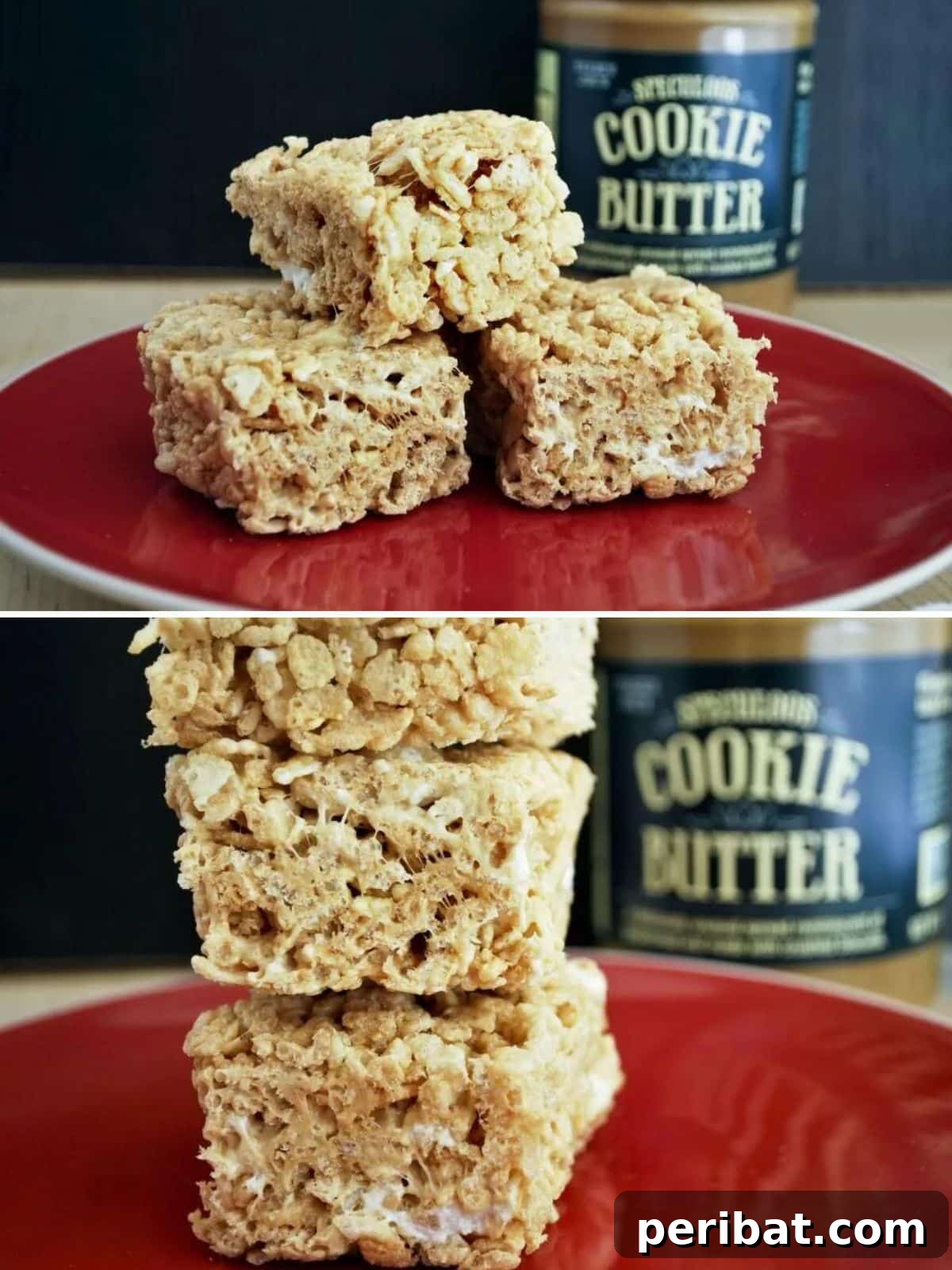 Gourmet Cookie Butter Crispy Treats, featuring the beloved Biscoff spread.