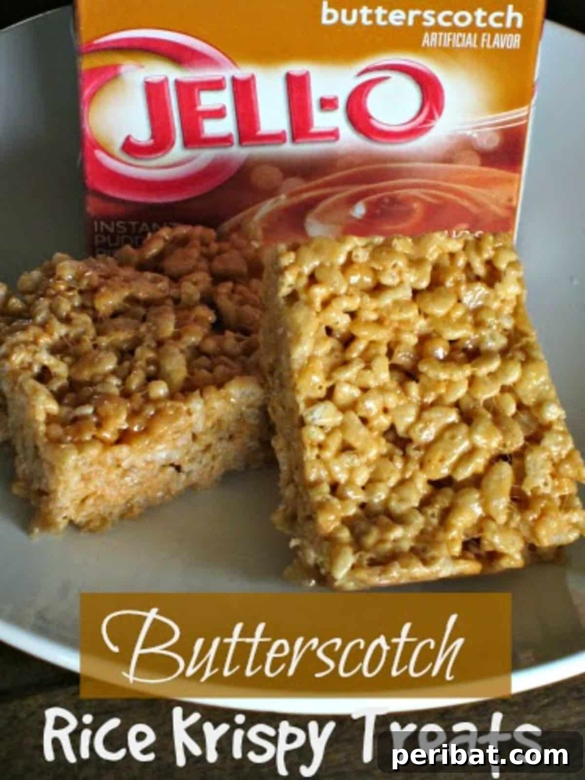 Classic Butterscotch Rice Krispie Bars, infused with the sweet, caramel-like flavor of butterscotch pudding.