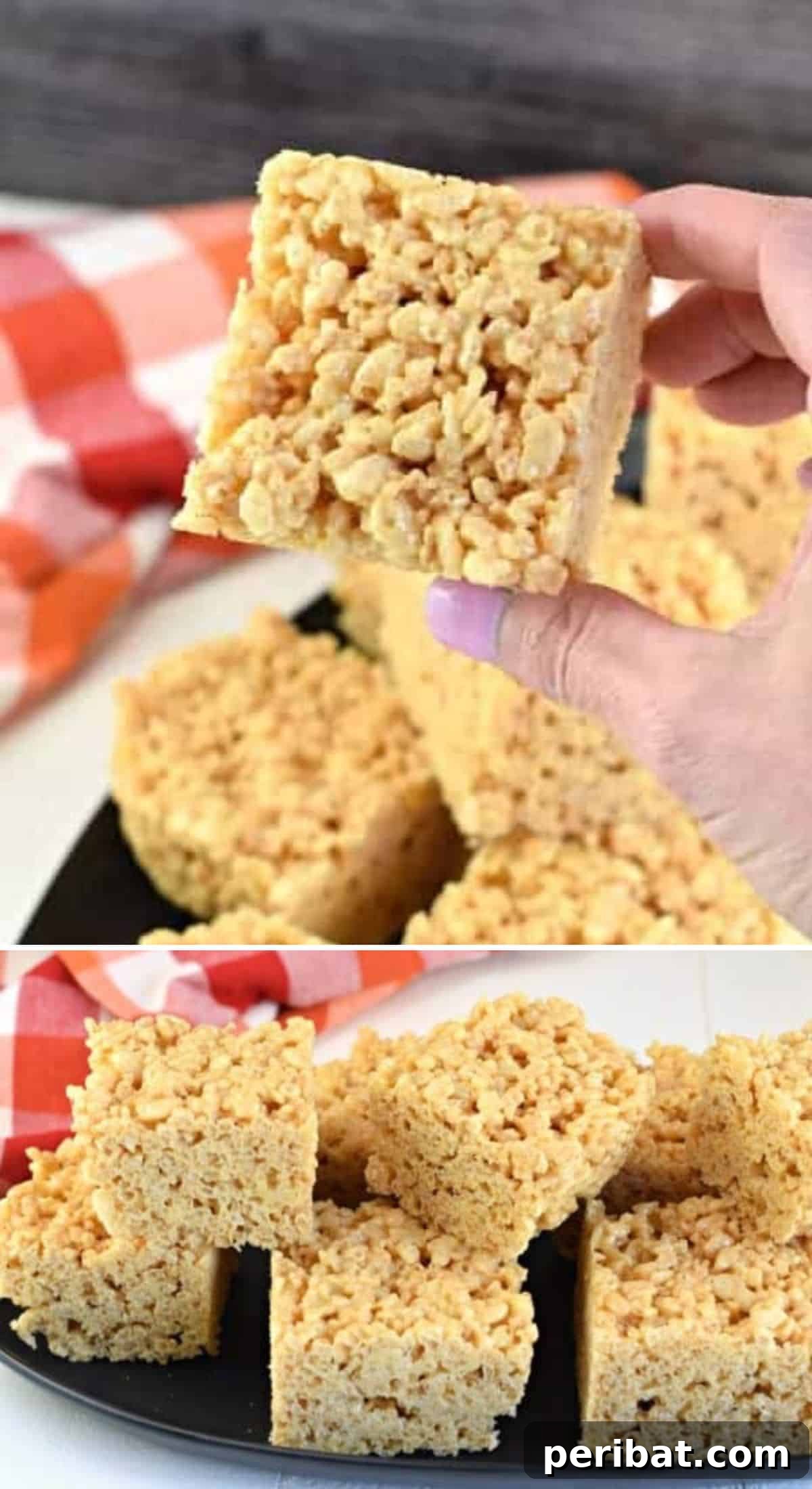 Fruity Banana Rice Krispie Treats, infused with the sweet taste of banana cream pudding.