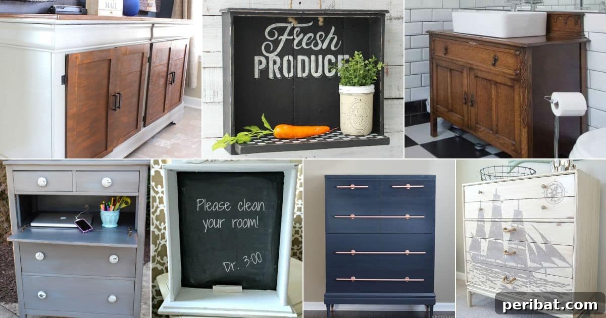 Dresser Reimagined 39 Stunning Upcycling Projects 2 39 Ways to Upcycle an Old Dresser facebook image.