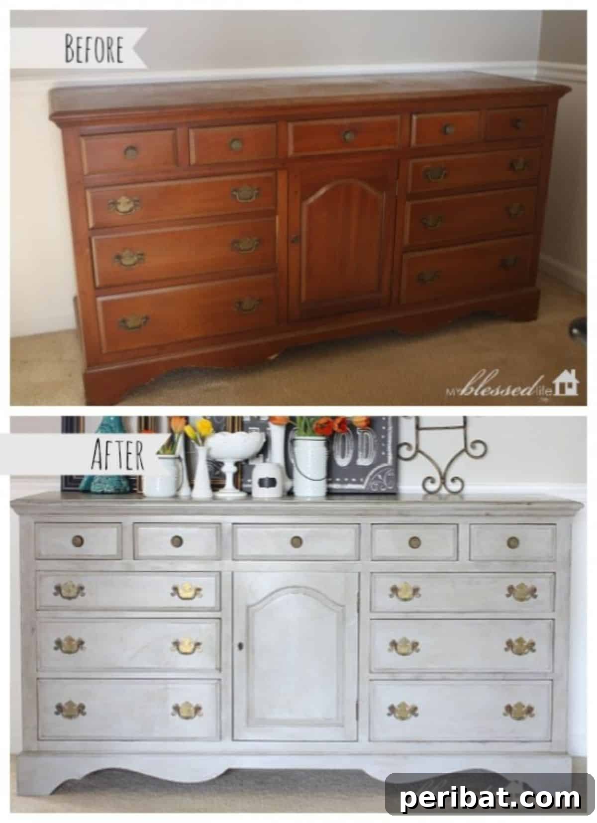 Dresser Reimagined 39 Stunning Upcycling Projects 13 Thrifted Dresser Turned Buffet Makeover