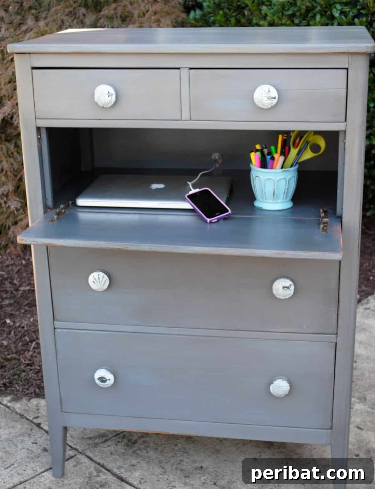 Dresser Reimagined 39 Stunning Upcycling Projects 23 Hidden Laptop Workspace