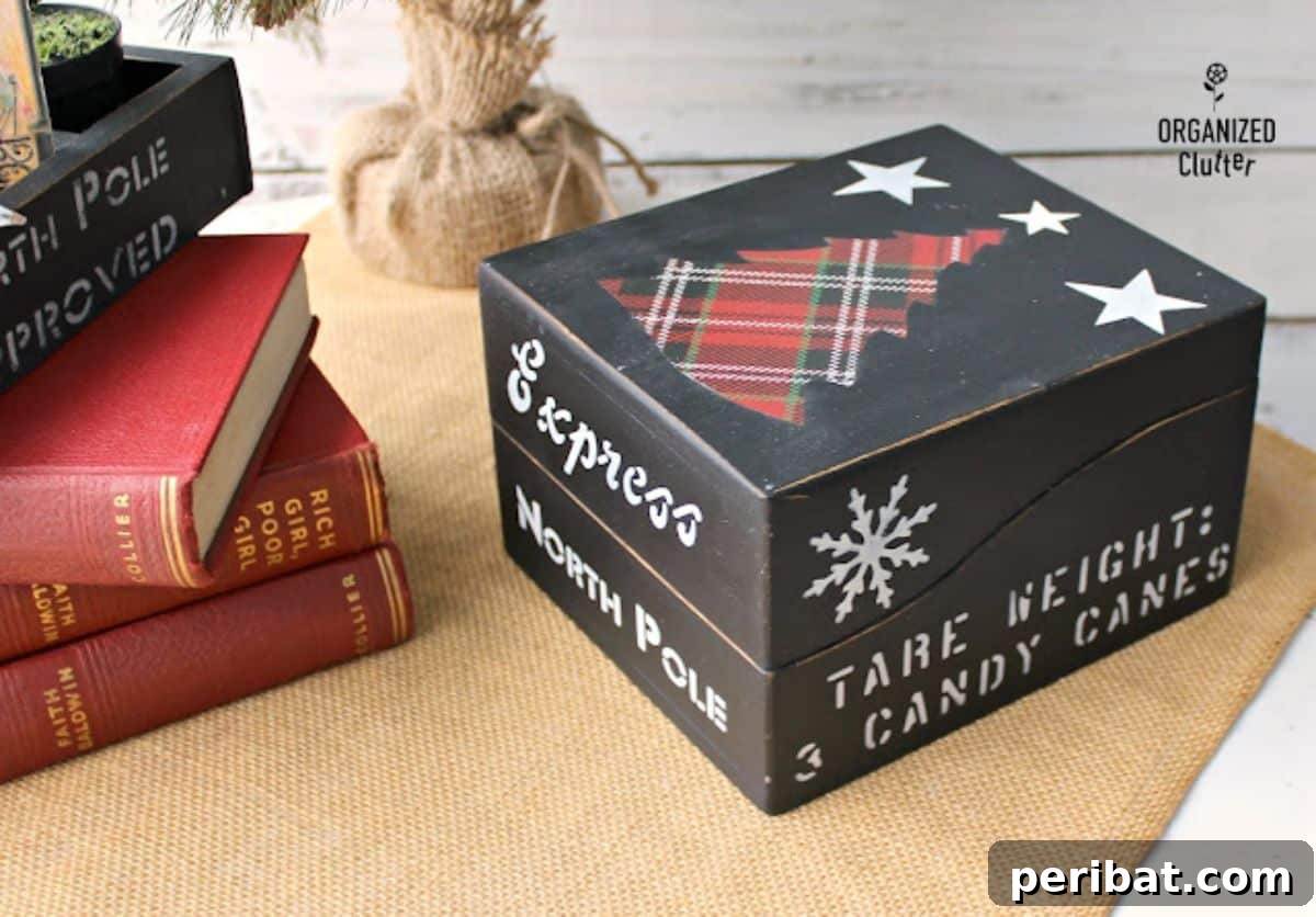 Dresser Reimagined 39 Stunning Upcycling Projects 29 Christmas Crates Stenciled Box & Drawer