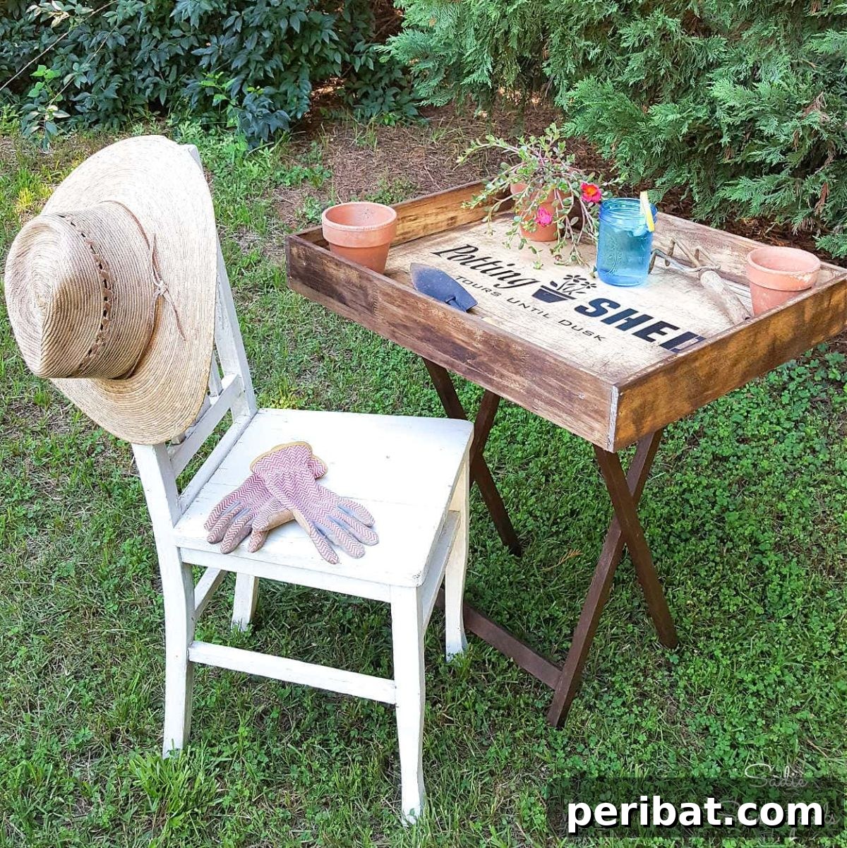 Dresser Reimagined 39 Stunning Upcycling Projects 32 Portable Potting Bench From a Dresser Drawer