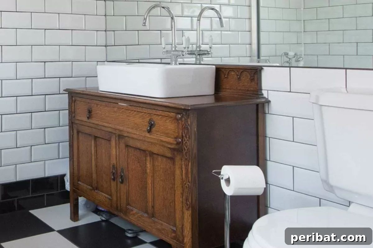 Dresser Reimagined 39 Stunning Upcycling Projects 34 Antique Bathroom Vanity